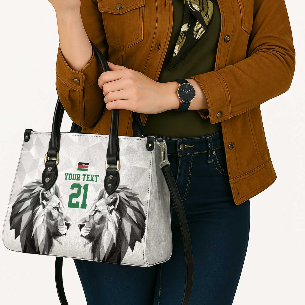 Kenya Rugby Custom Leather Bag White Kenyan 22-23 Motif - Wonder Print Shop