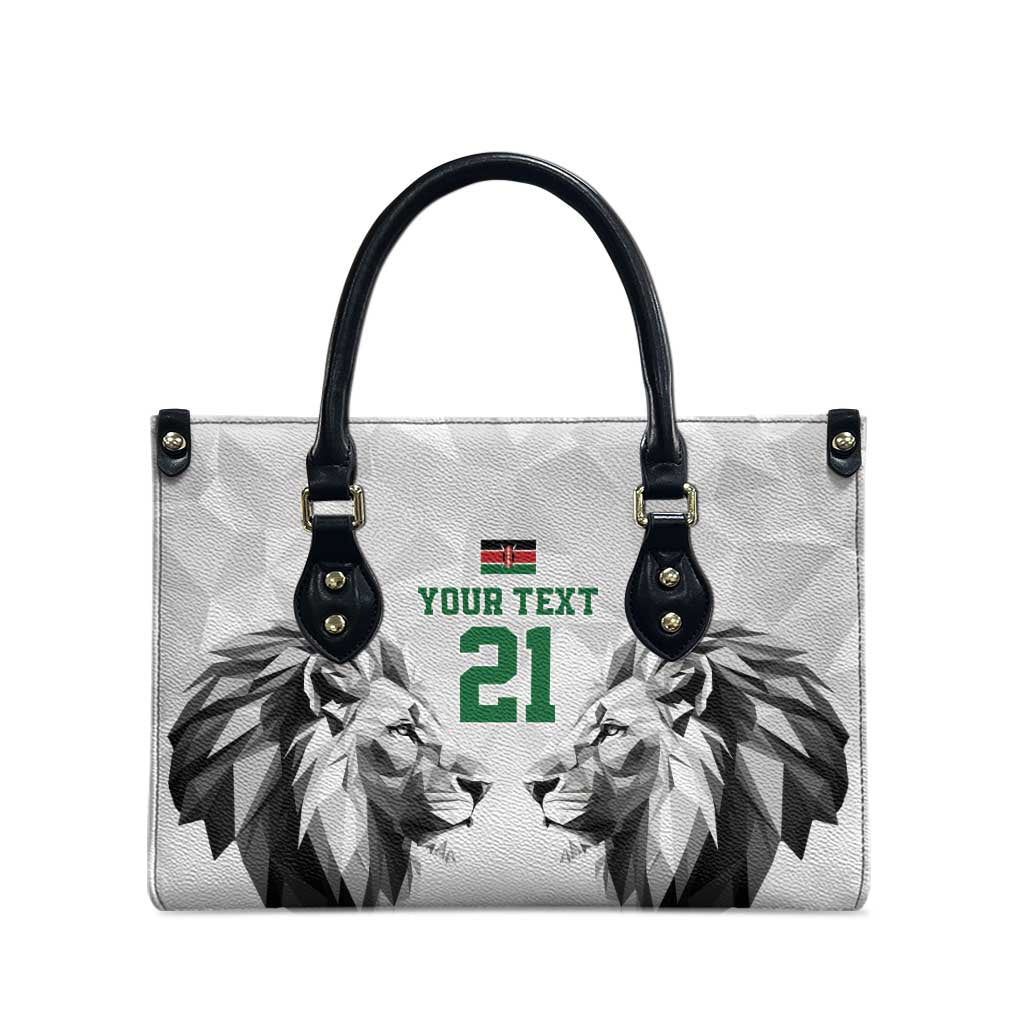 Kenya Rugby Custom Leather Bag White Kenyan 22-23 Motif - Wonder Print Shop