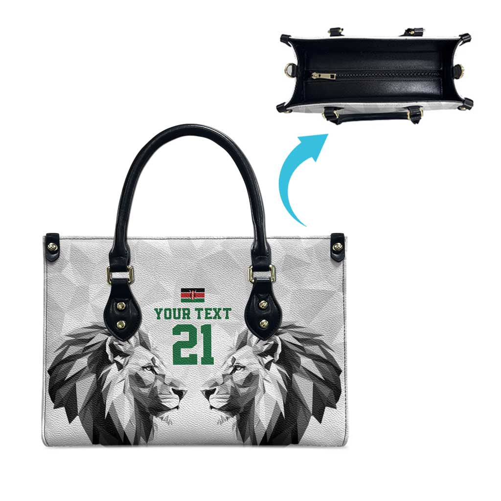 Kenya Rugby Custom Leather Bag White Kenyan 22-23 Motif - Wonder Print Shop