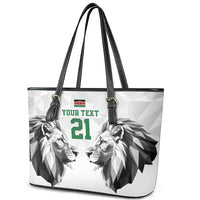 Kenya Rugby Custom Leather Tote Bag White Kenyan 22-23 Motif - Wonder Print Shop