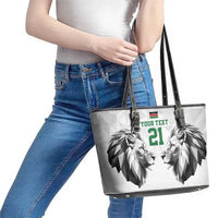 Kenya Rugby Custom Leather Tote Bag White Kenyan 22-23 Motif - Wonder Print Shop