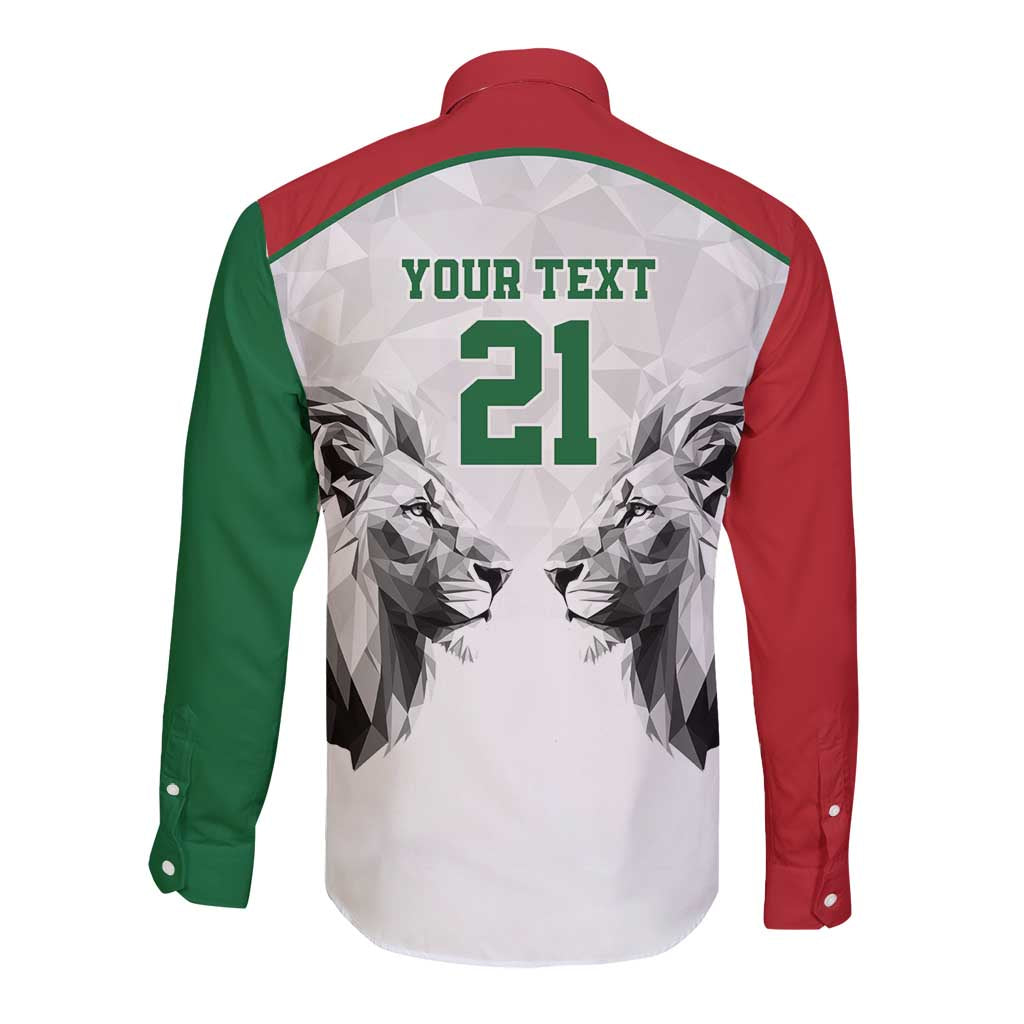 Kenya Rugby Custom Long Sleeve Button Shirt White Kenyan 22-23 Motif - Wonder Print Shop