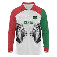 Kenya Rugby Custom Long Sleeve Polo Shirt White Kenyan 22-23 Motif - Wonder Print Shop