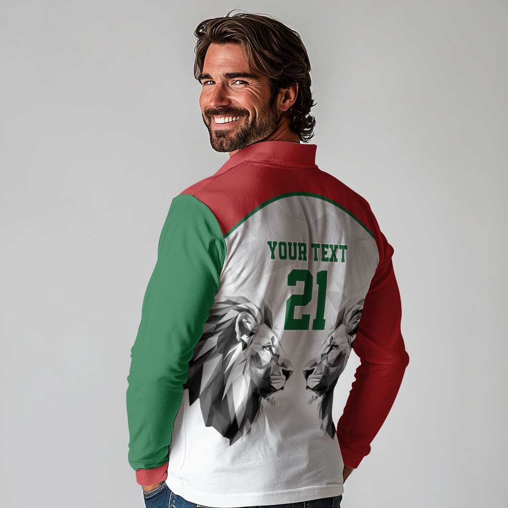 Kenya Rugby Custom Long Sleeve Polo Shirt White Kenyan 22-23 Motif - Wonder Print Shop