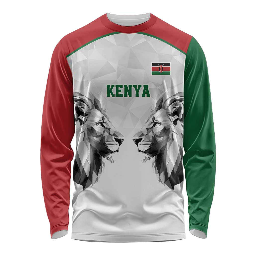 Kenya Rugby Custom Long Sleeve Shirt White Kenyan 22-23 Motif - Wonder Print Shop