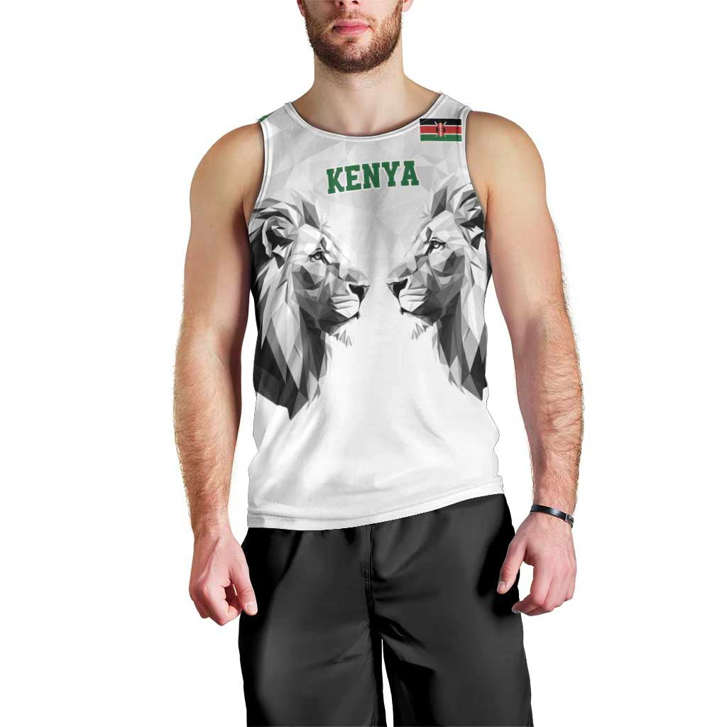 Kenya Rugby Custom Men Tank Top White Kenyan 22-23 Motif - Wonder Print Shop