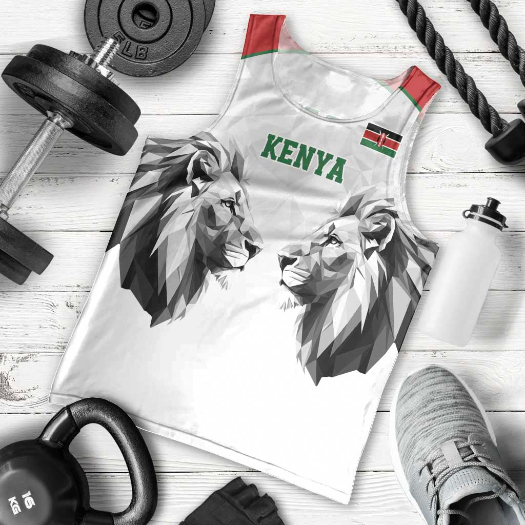 Kenya Rugby Custom Men Tank Top White Kenyan 22-23 Motif - Wonder Print Shop