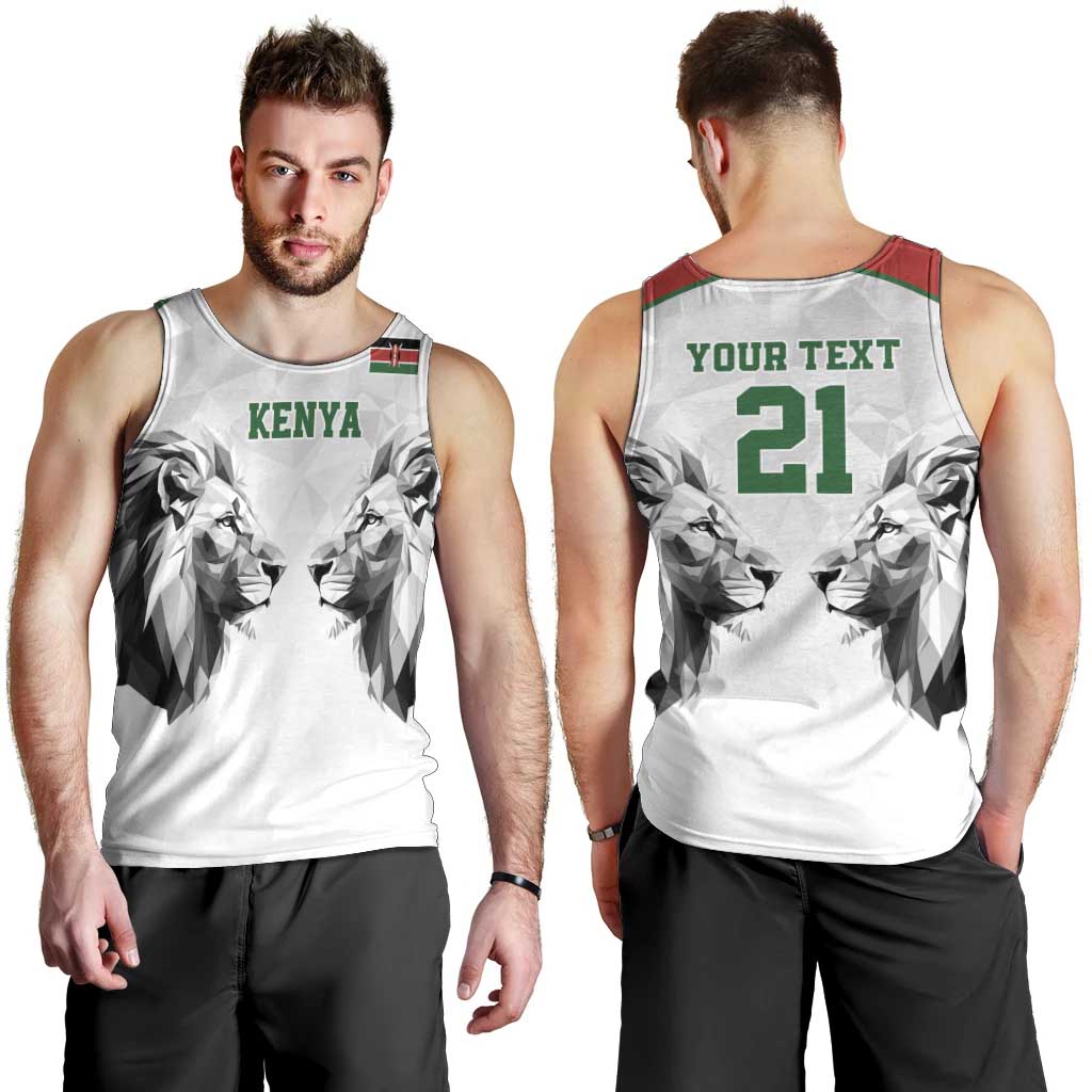Kenya Rugby Custom Men Tank Top White Kenyan 22-23 Motif - Wonder Print Shop