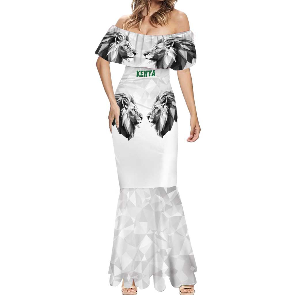 Kenya Rugby Custom Mermaid Dress White Kenyan 22-23 Motif - Wonder Print Shop