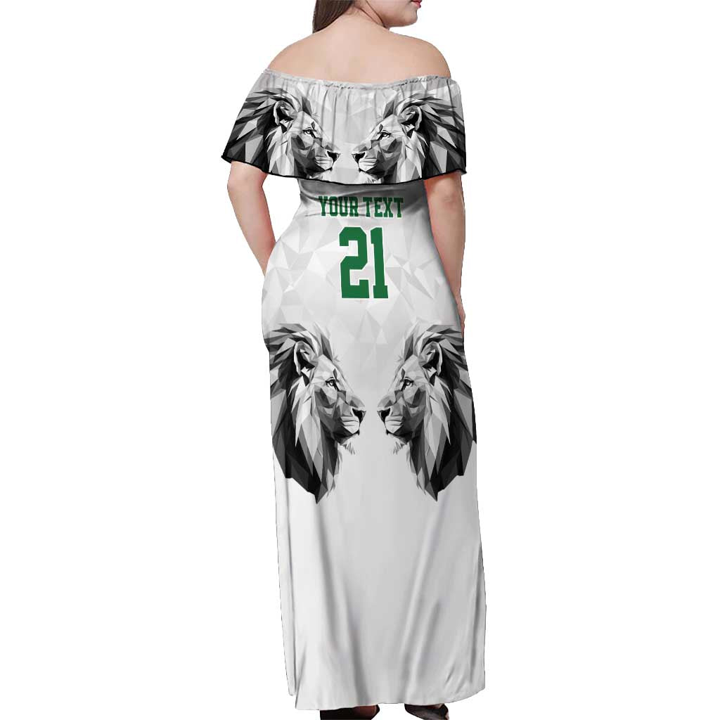 Kenya Rugby Custom Off Shoulder Maxi Dress White Kenyan 22-23 Motif - Wonder Print Shop