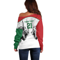 Kenya Rugby Custom Off Shoulder Sweater White Kenyan 22-23 Motif - Wonder Print Shop