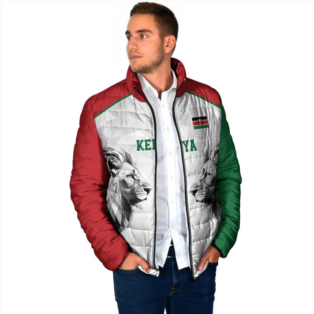Kenya Rugby Custom Padded Jacket White Kenyan 22-23 Motif - Wonder Print Shop