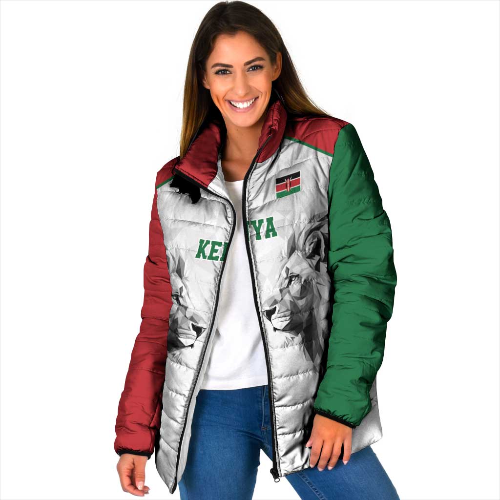 Kenya Rugby Custom Padded Jacket White Kenyan 22-23 Motif - Wonder Print Shop