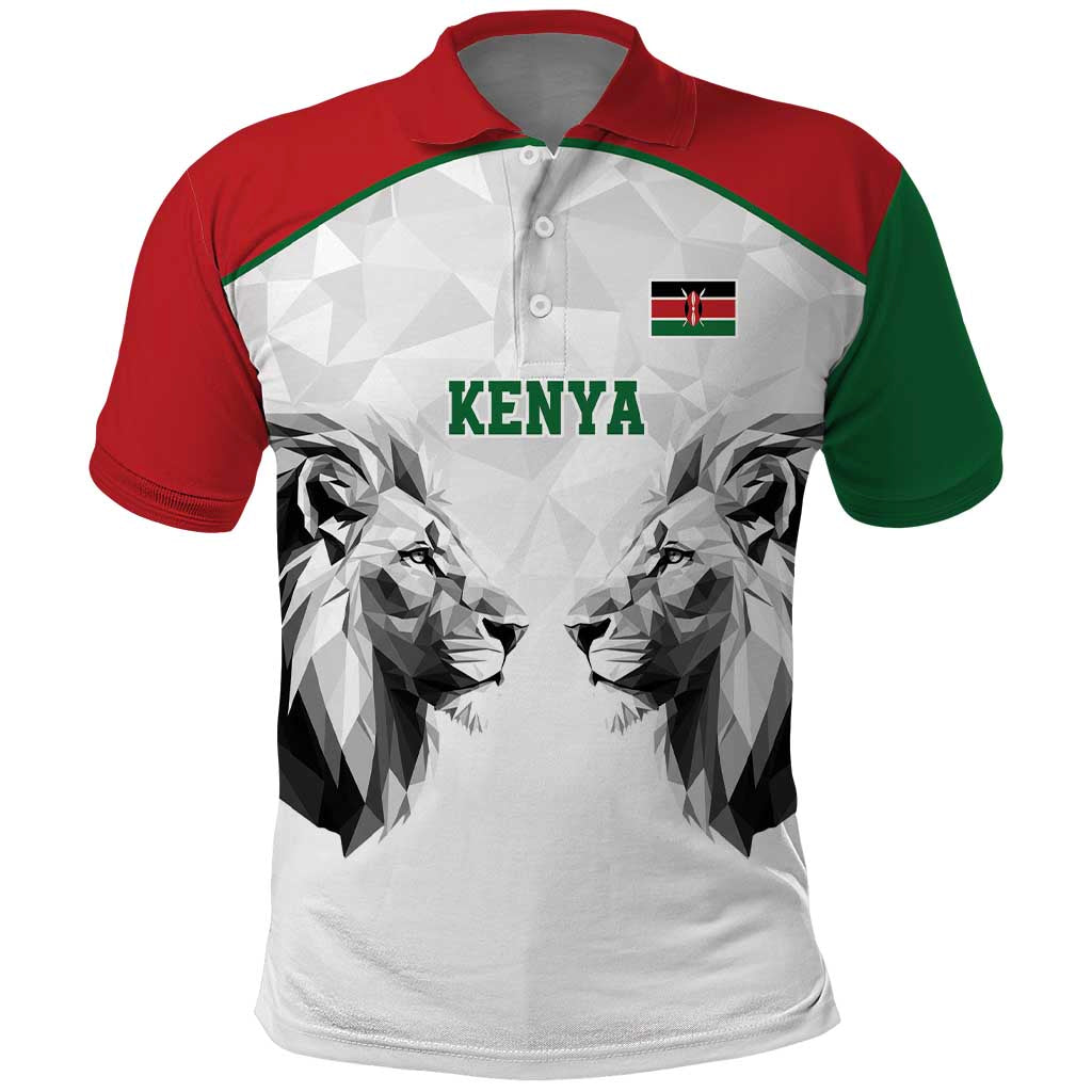 Kenya Rugby Custom Polo Shirt White Kenyan 22-23 Motif - Wonder Print Shop