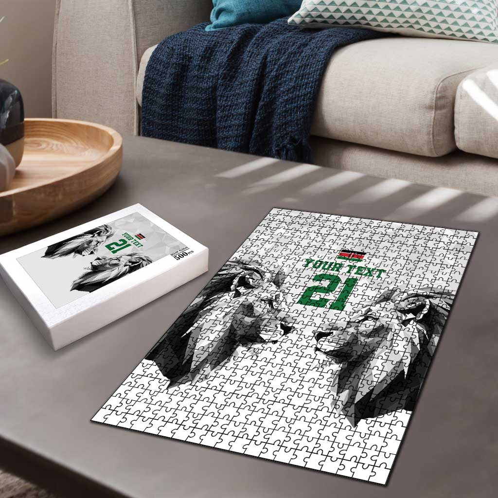 Kenya Rugby Custom Puzzle White Kenyan 22-23 Motif - Wonder Print Shop