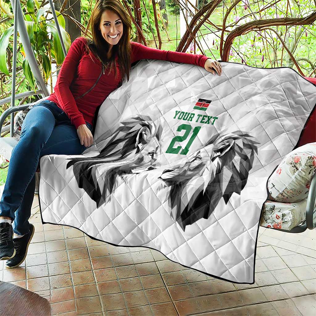 Kenya Rugby Custom Quilt White Kenyan 22-23 Motif - Wonder Print Shop