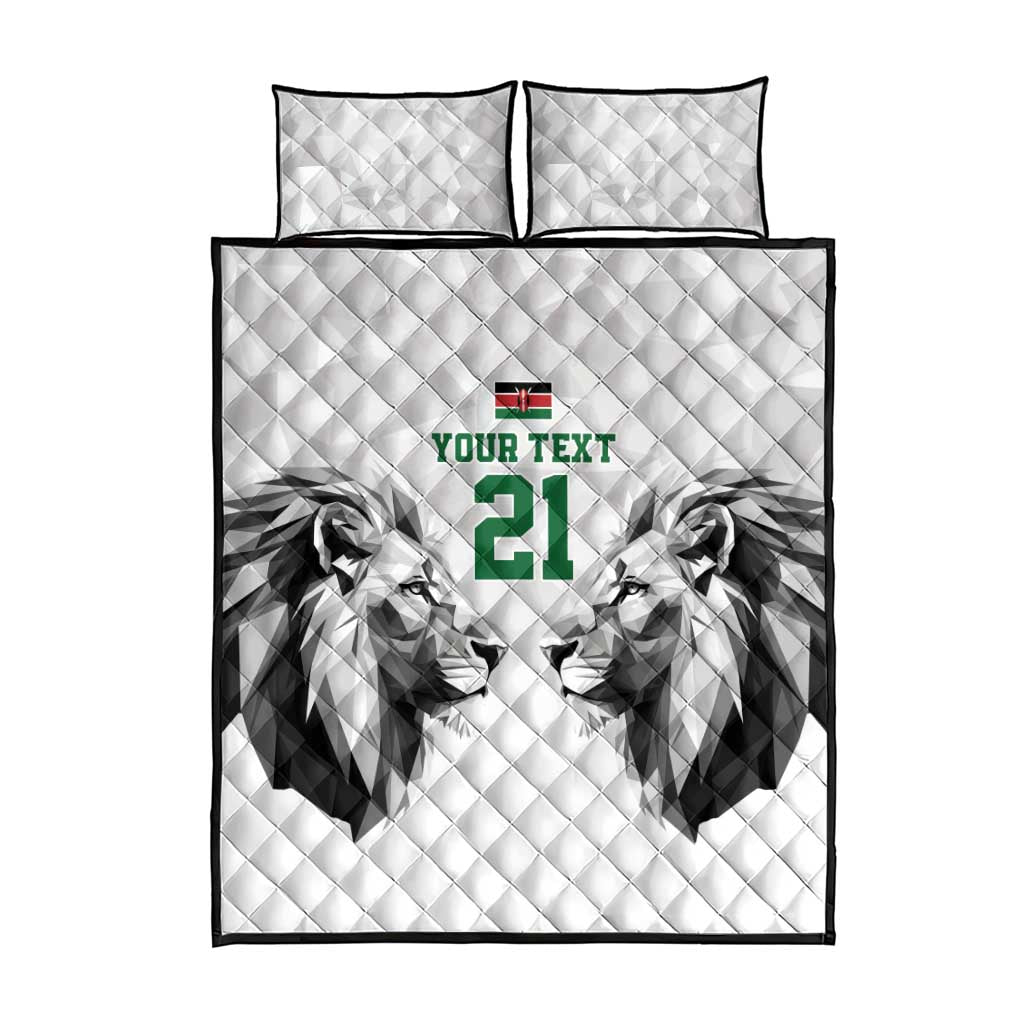 Kenya Rugby Custom Quilt Bed Set White Kenyan 22-23 Motif - Wonder Print Shop