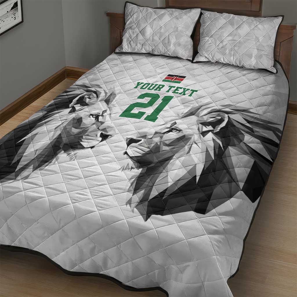 Kenya Rugby Custom Quilt Bed Set White Kenyan 22-23 Motif - Wonder Print Shop