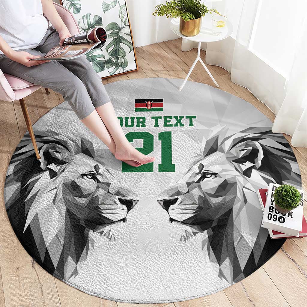 Kenya Rugby Custom Round Carpet White Kenyan 22-23 Motif - Wonder Print Shop