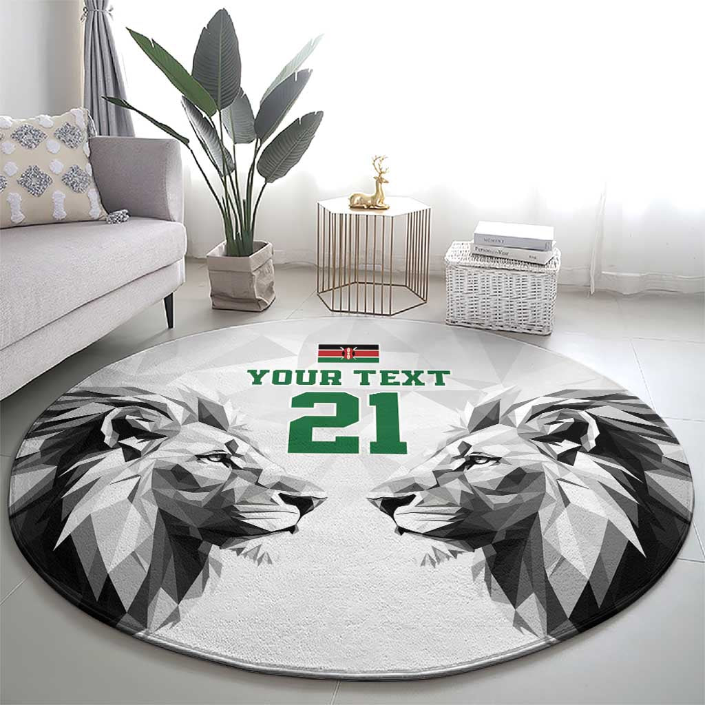 Kenya Rugby Custom Round Carpet White Kenyan 22-23 Motif - Wonder Print Shop