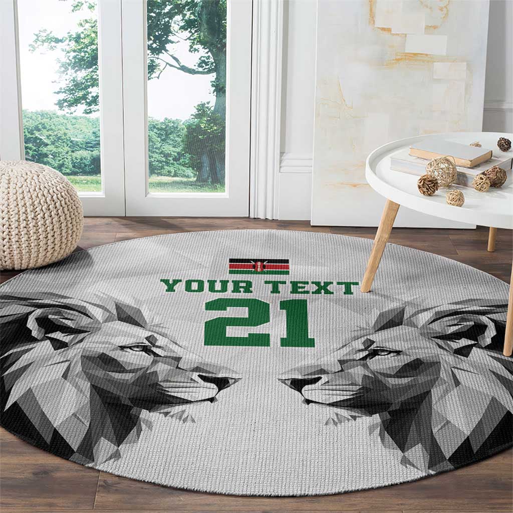 Kenya Rugby Custom Round Carpet White Kenyan 22-23 Motif - Wonder Print Shop