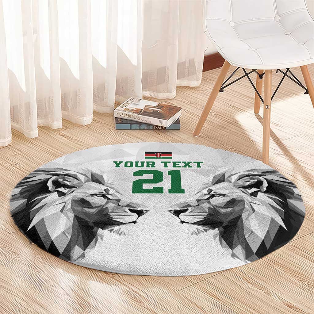 Kenya Rugby Custom Round Carpet White Kenyan 22-23 Motif - Wonder Print Shop