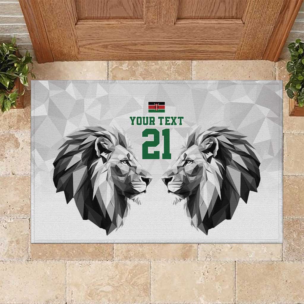 Kenya Rugby Custom Rubber Doormat White Kenyan 22-23 Motif - Wonder Print Shop