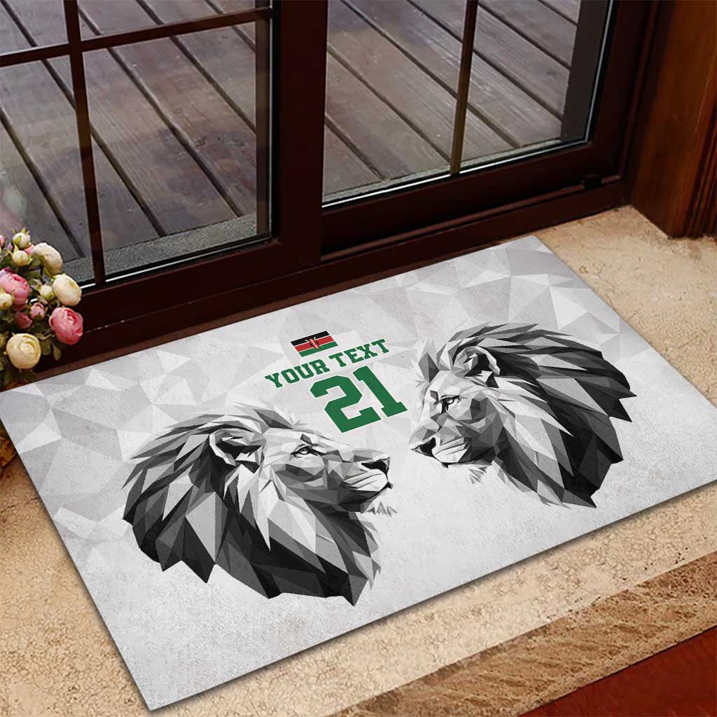 Kenya Rugby Custom Rubber Doormat White Kenyan 22-23 Motif - Wonder Print Shop
