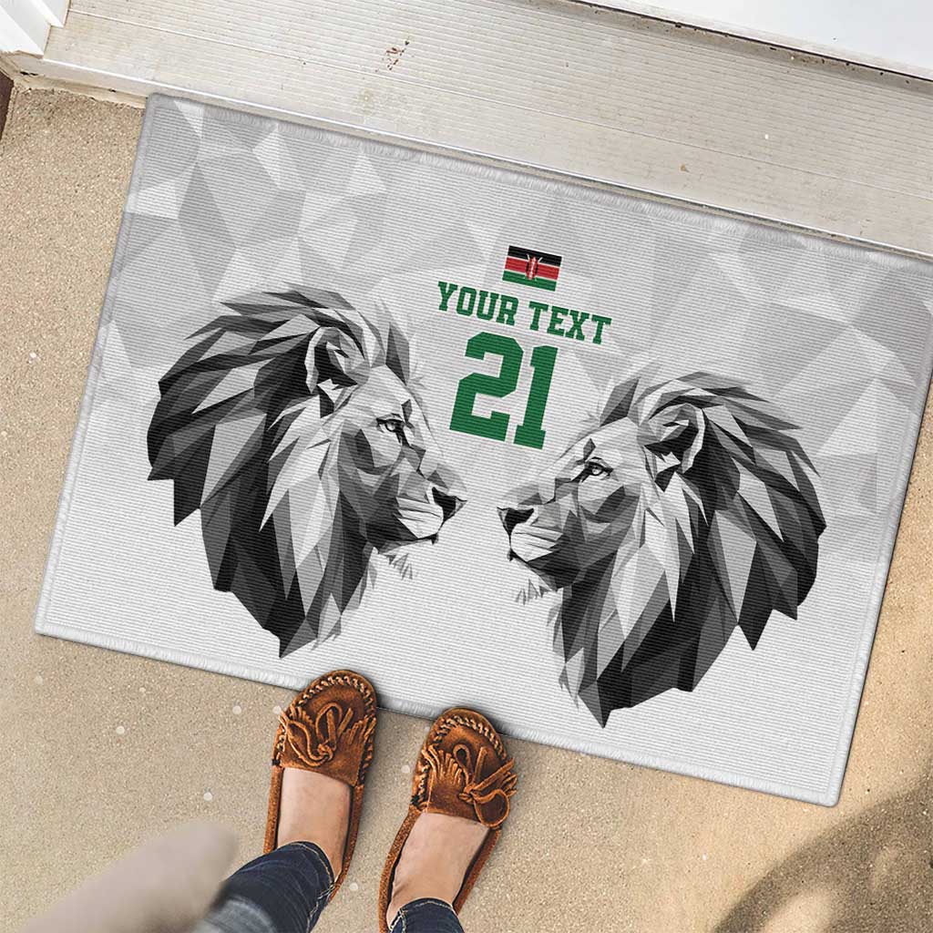 Kenya Rugby Custom Rubber Doormat White Kenyan 22-23 Motif - Wonder Print Shop
