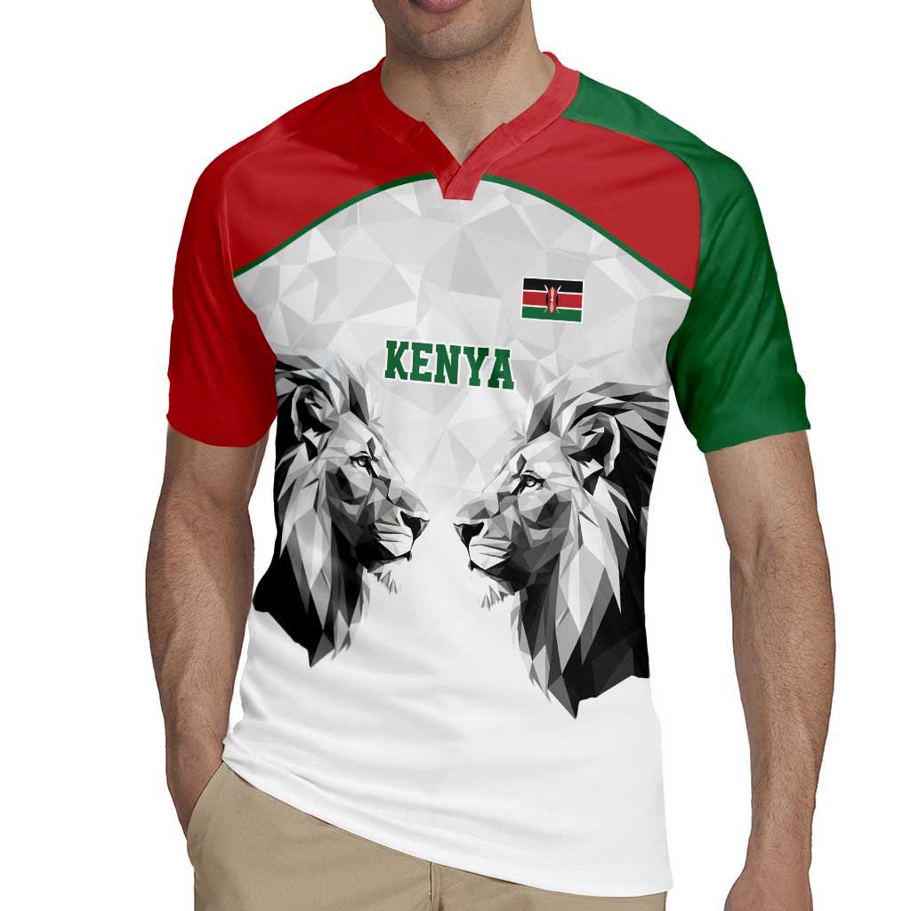 Kenya Rugby Custom Rugby Jersey White Kenyan 22-23 Motif - Wonder Print Shop