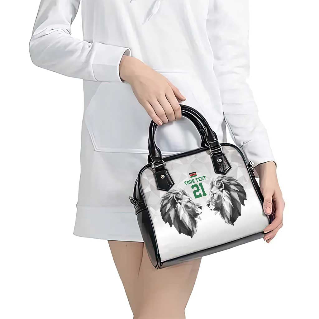 Kenya Rugby Custom Shoulder Handbag White Kenyan 22-23 Motif - Wonder Print Shop