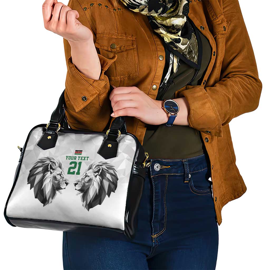 Kenya Rugby Custom Shoulder Handbag White Kenyan 22-23 Motif - Wonder Print Shop