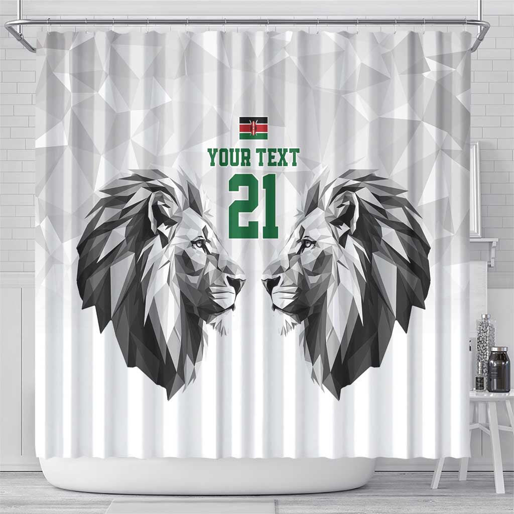 Kenya Rugby Custom Shower Curtain White Kenyan 22-23 Motif - Wonder Print Shop