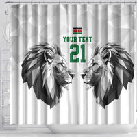 Kenya Rugby Custom Shower Curtain White Kenyan 22-23 Motif - Wonder Print Shop