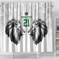 Kenya Rugby Custom Shower Curtain White Kenyan 22-23 Motif - Wonder Print Shop