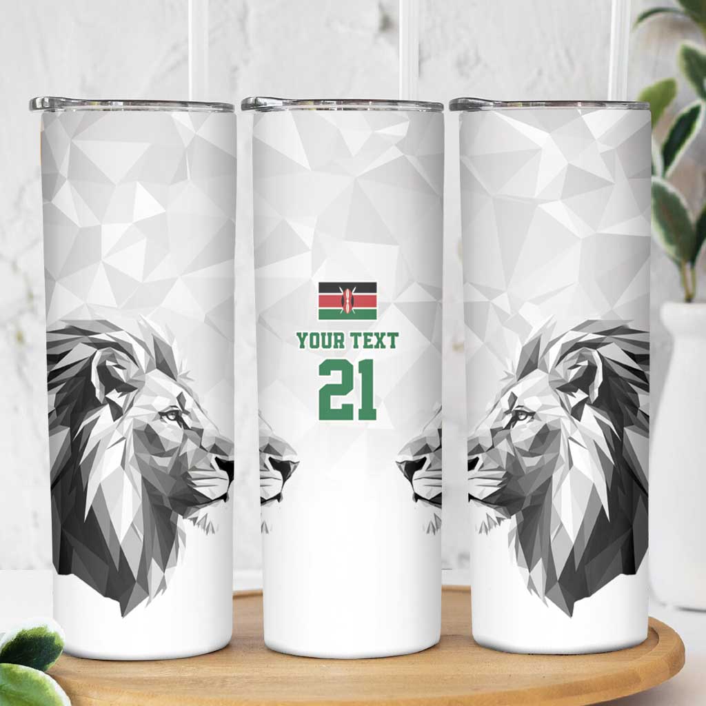 Kenya Rugby Custom Skinny Tumbler White Kenyan 22-23 Motif - Wonder Print Shop