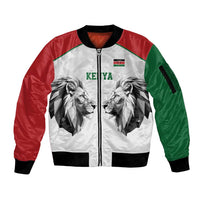 Kenya Rugby Custom Sleeve Zip Bomber Jacket White Kenyan 22-23 Motif - Wonder Print Shop