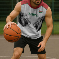 Kenya Rugby Custom Sleeveless Hoodie White Kenyan 22-23 Motif - Wonder Print Shop