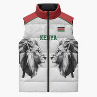 Kenya Rugby Custom Sleeveless Puffer Jacket White Kenyan 22-23 Motif - Wonder Print Shop