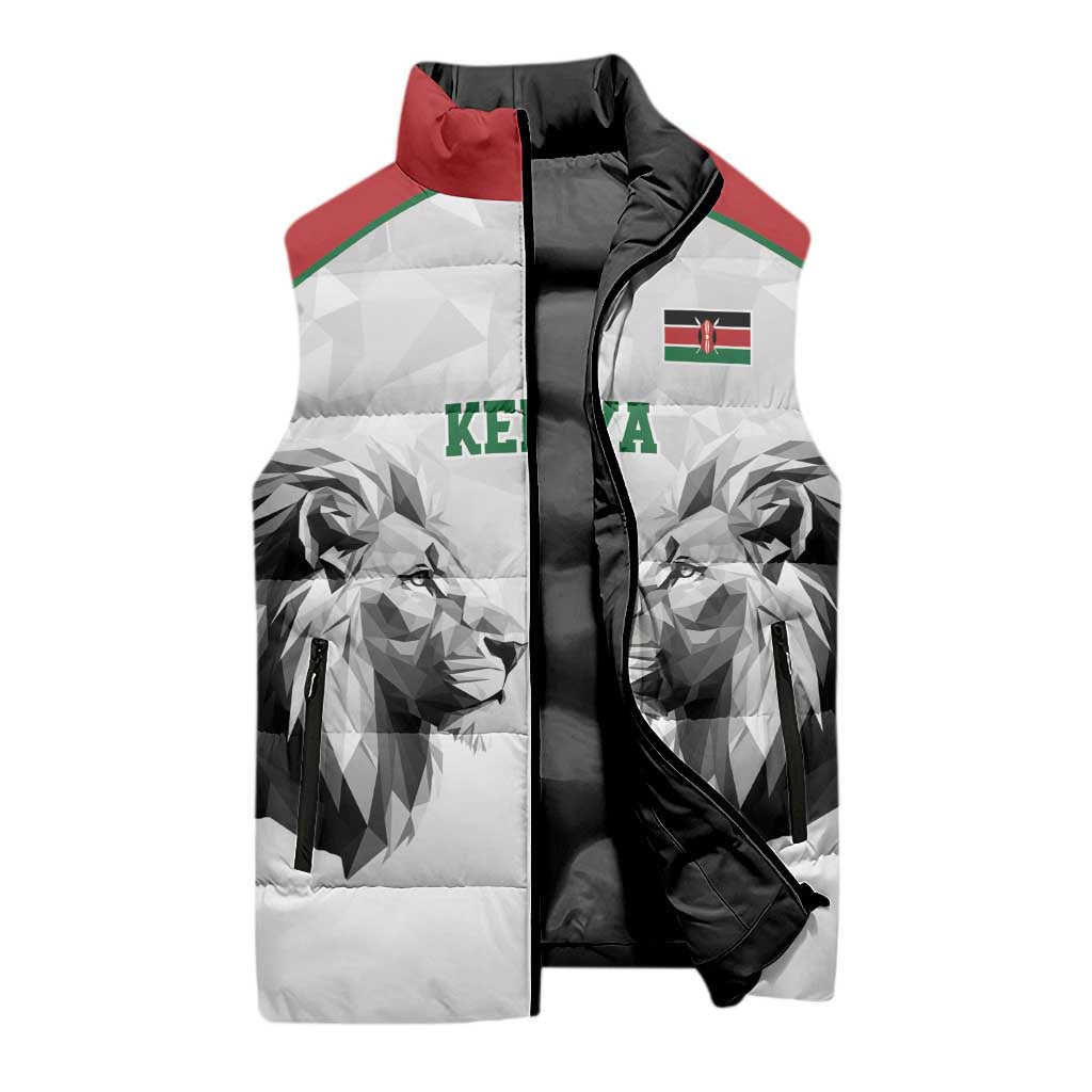Kenya Rugby Custom Sleeveless Puffer Jacket White Kenyan 22-23 Motif - Wonder Print Shop