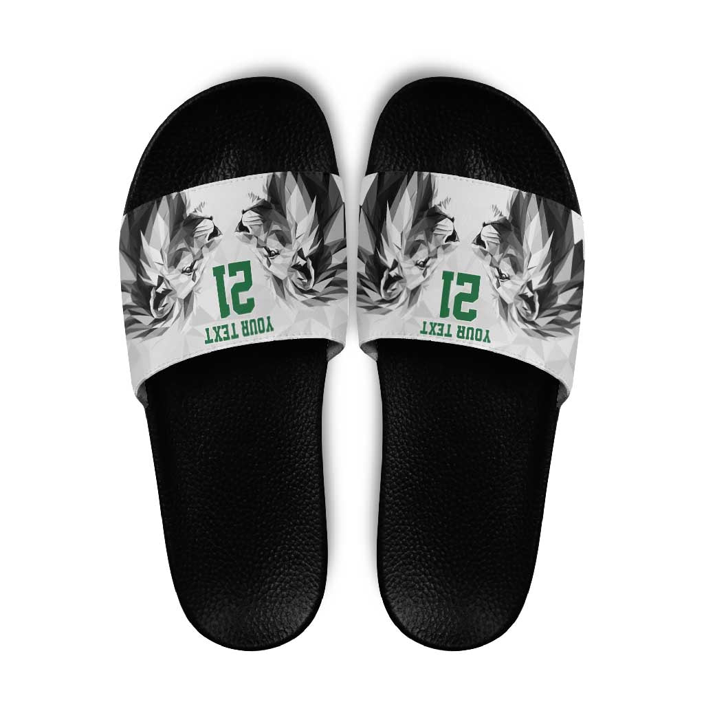 Kenya Rugby Custom Slide Sandals White Kenyan 22-23 Motif - Wonder Print Shop