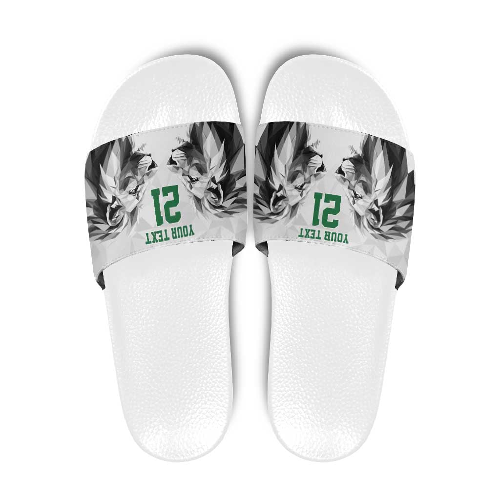 Kenya Rugby Custom Slide Sandals White Kenyan 22-23 Motif - Wonder Print Shop