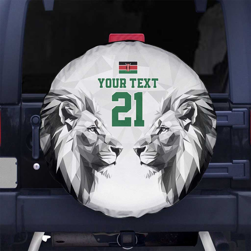 Kenya Rugby Custom Spare Tire Cover White Kenyan 22-23 Motif - Wonder Print Shop