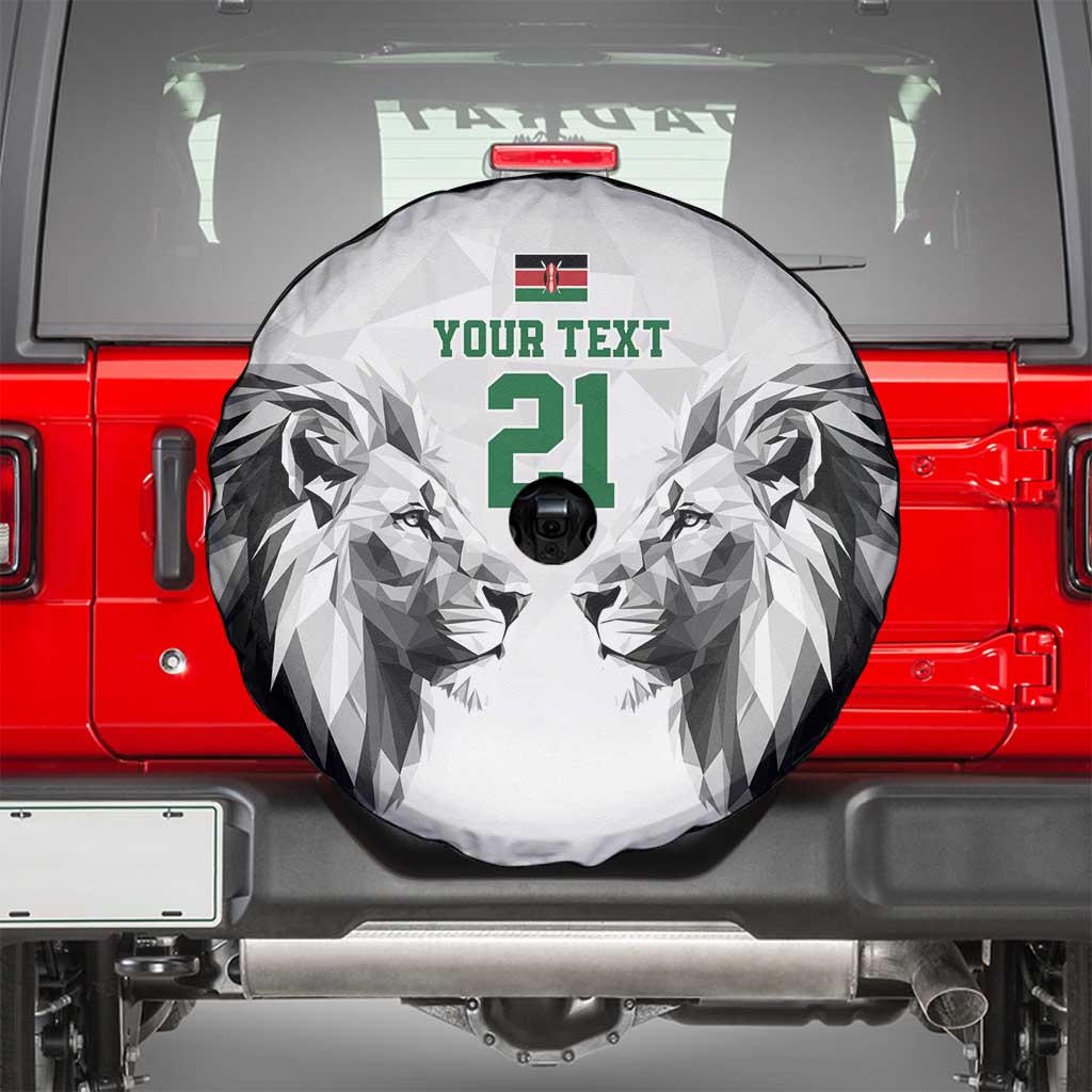 Kenya Rugby Custom Spare Tire Cover White Kenyan 22-23 Motif - Wonder Print Shop