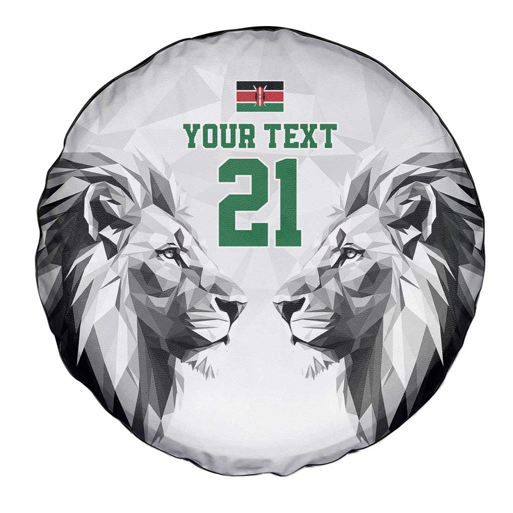 Kenya Rugby Custom Spare Tire Cover White Kenyan 22-23 Motif - Wonder Print Shop