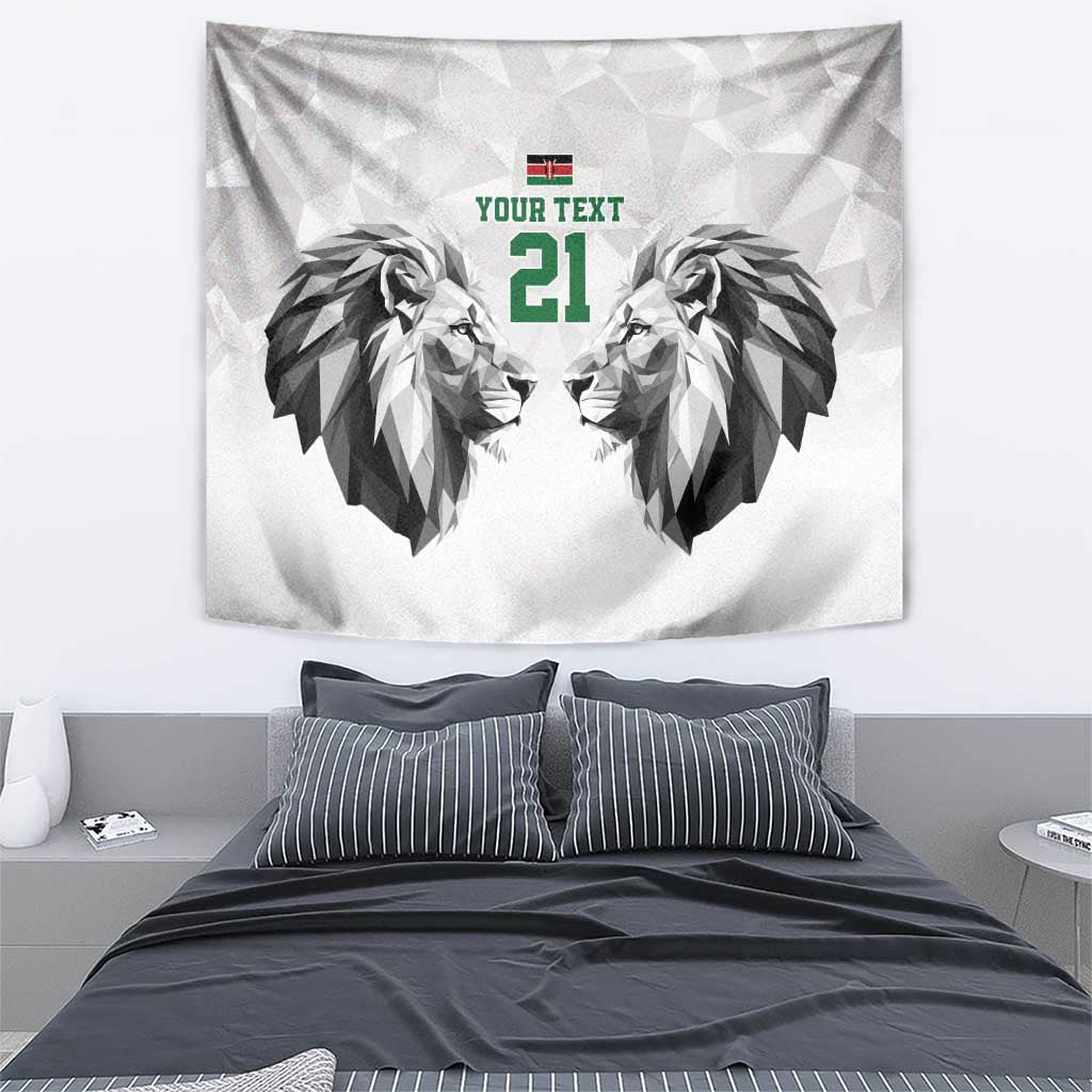 Kenya Rugby Custom Tapestry White Kenyan 22-23 Motif - Wonder Print Shop