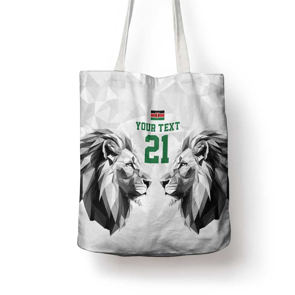 Kenya Rugby Custom Tote Bag White Kenyan 22-23 Motif - Wonder Print Shop