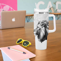 Kenya Rugby Custom Tumbler With Handle White Kenyan 22-23 Motif - Wonder Print Shop