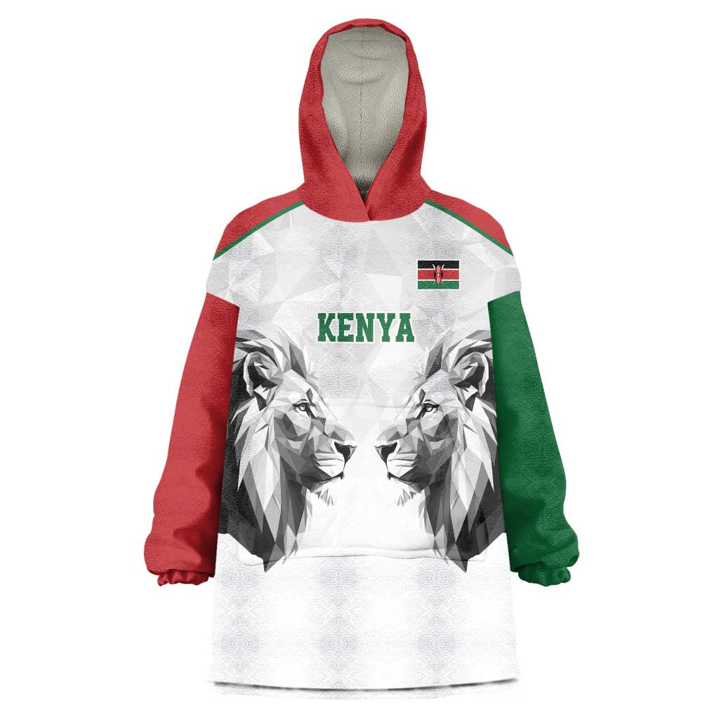 Kenya Rugby Custom Wearable Blanket Hoodie White Kenyan 22-23 Motif - Wonder Print Shop