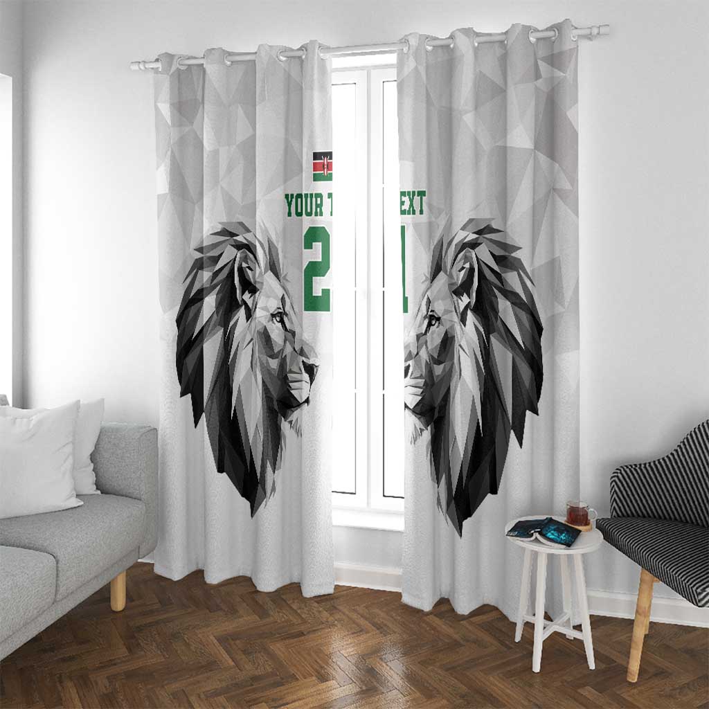 Kenya Rugby Custom Window Curtain White Kenyan 22-23 Motif - Wonder Print Shop